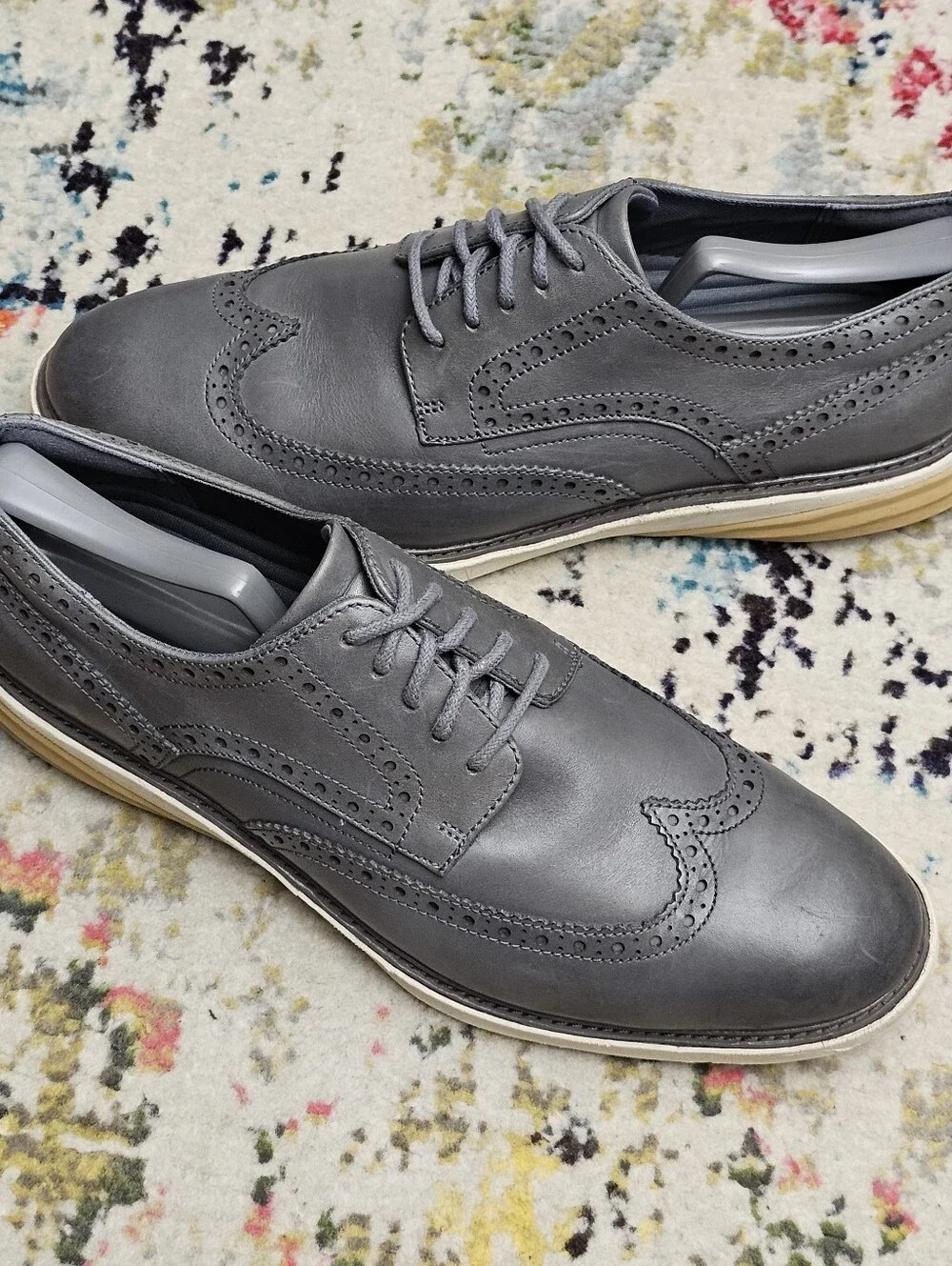 Cole Haan Men's Shoes Size 10.5 Grand Evolution Wingtip Dress Oxfords Gray